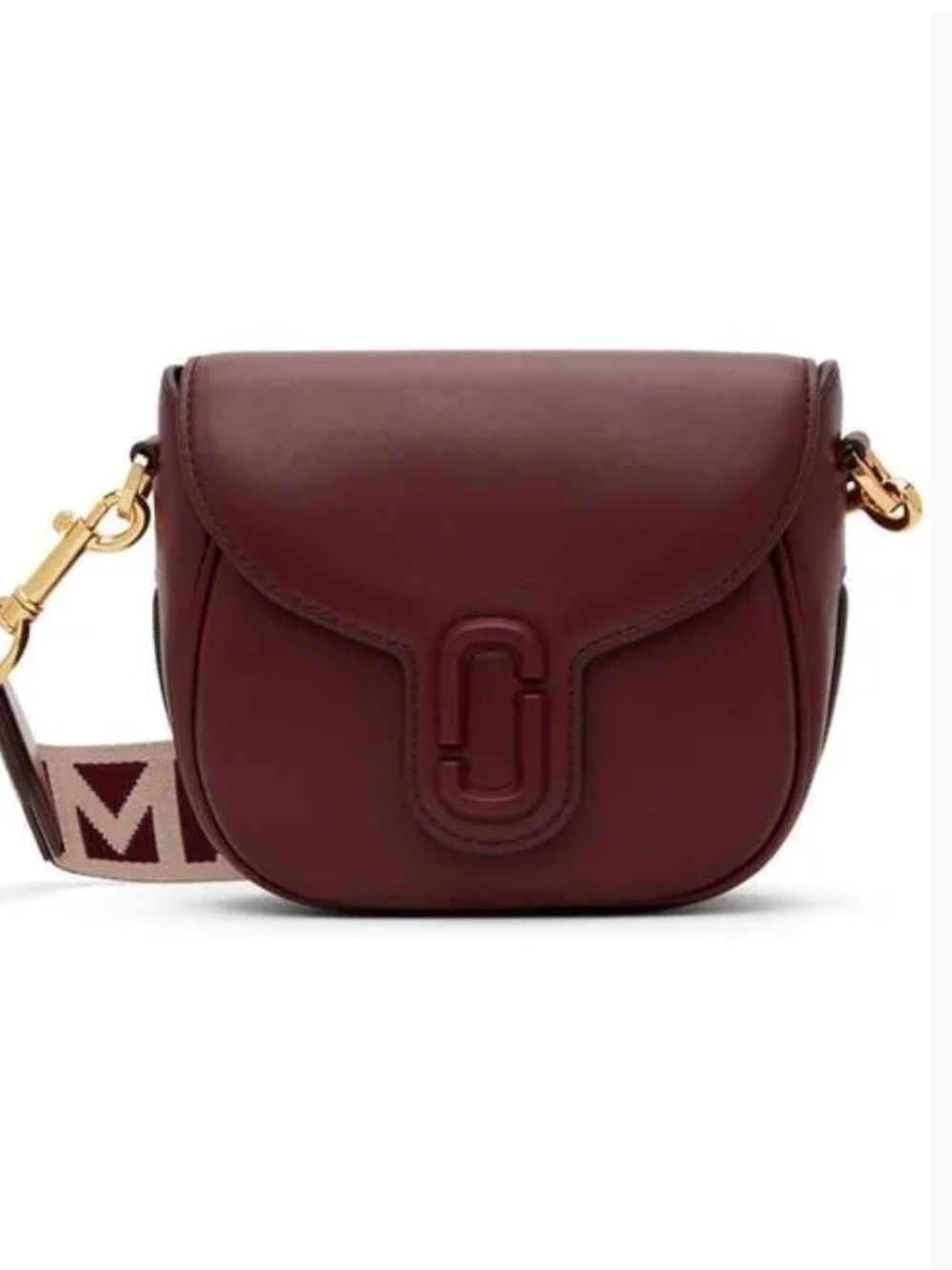 Marc Jacobs The Covered J Marc Saddle Bag in cherry maroon wine red